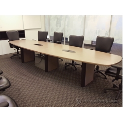 Light Maple 13' Tapered Boardroom Conference Table